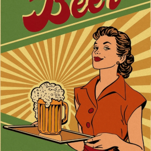 Affiche vintage Bière Fresh Beer