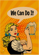 Affiche vintage We Can Do It sur le thème de la bière