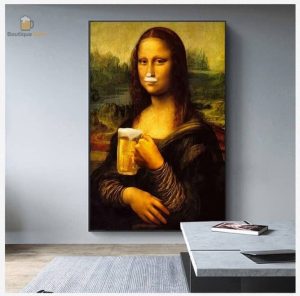 Poster artistique de la Joconde et bière