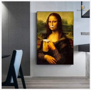 Affiche humoristique sur la bière et art