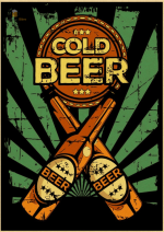 Affiche vintage de bouteilles de bière décorative