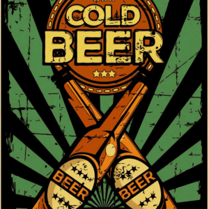 Affiche vintage de bouteilles de bière décorative