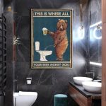 Affiche de salle de bain avec humour autour de la bière