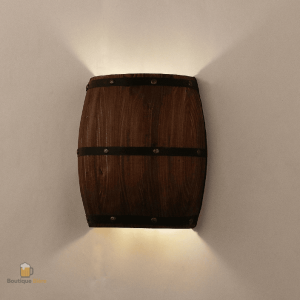Applique murale en bois style tonneau pour décoration bar