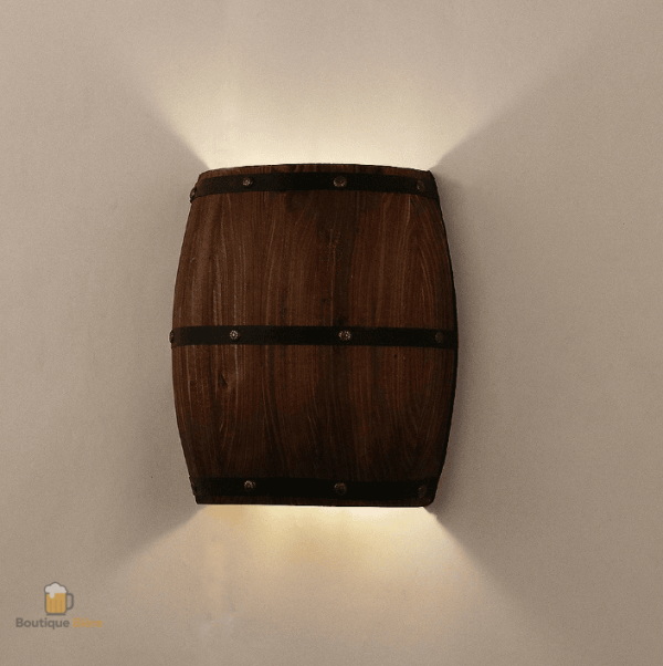 Applique murale en bois style tonneau pour décoration bar