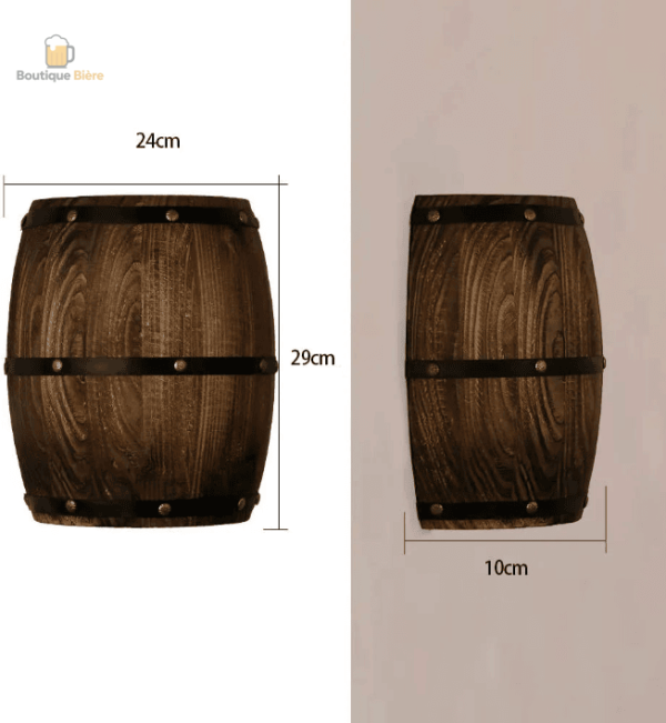 Luminaire mural en forme de tonneau, design unique pour bars