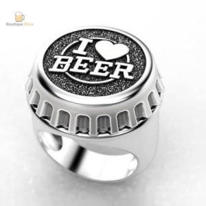 Bague en argent inspirée d'une capsule de bière