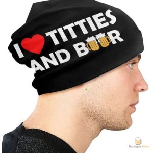 Bonnet amusant avec le slogan "I Love Titties
