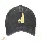 Casquette denim avec motif bière et houblon
