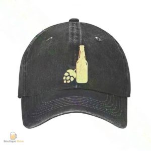Casquette denim avec motif bière et houblon
