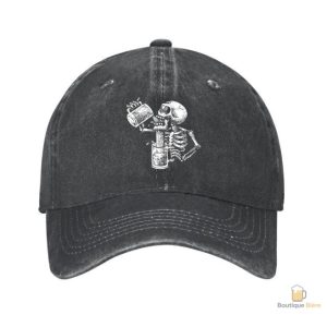 Casquette Squelette Denim pour les amateurs de bière
