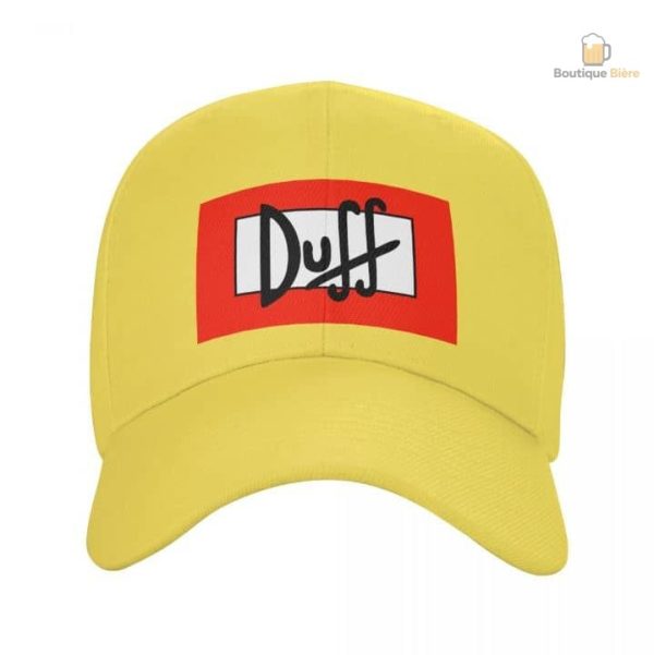 Casquette bière avec design emblématique de Duff Beer