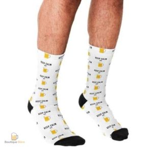 Chaussettes hautes avec design bière