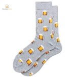 Chaussettes grises avec motifs pintes de bière