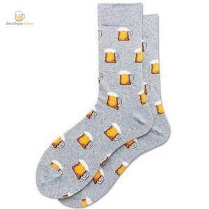 Chaussettes grises avec motifs pintes de bière