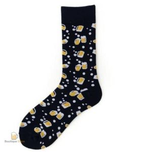 Chaussettes amusantes avec motif de pintes de bière