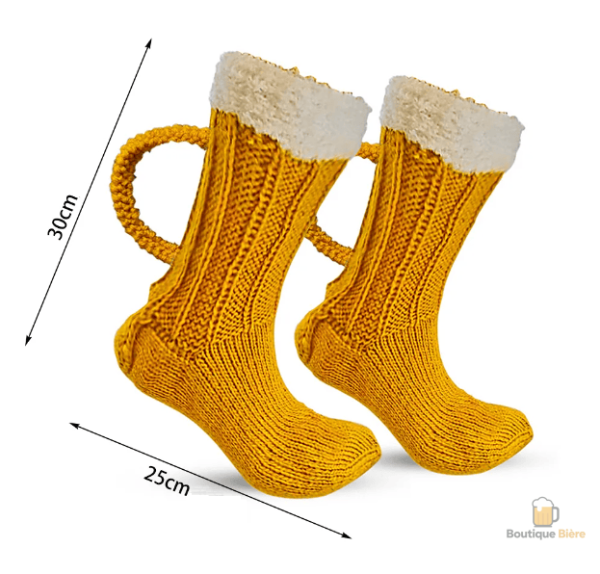 Chaussettes amusantes avec motifs de chopes de bière
