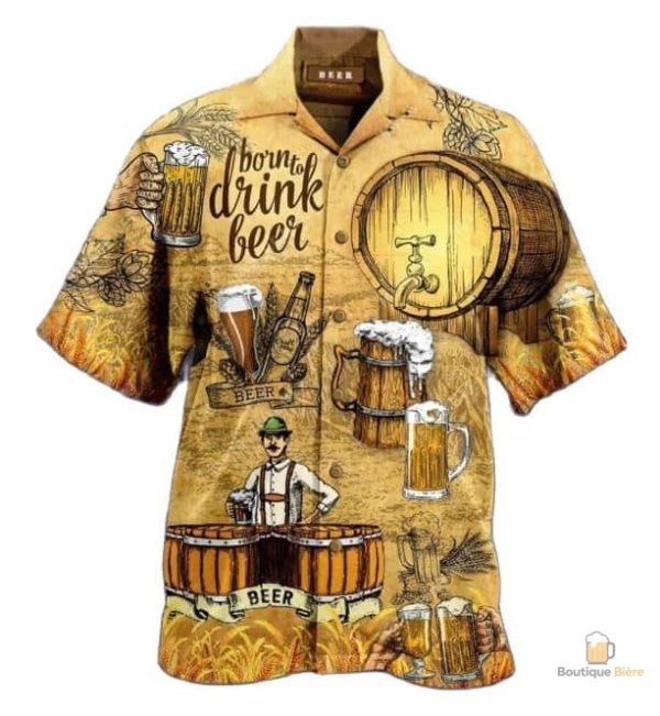 Chemise Hawaïenne Born To Drink Beer pour homme