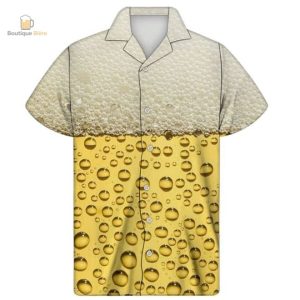 Chemise hawaïenne Bulles et Mousse de bière pour homme
