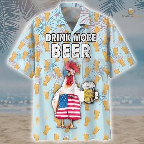 Chemise Hawaïenne Drink More Beer pour homme