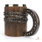 Chope de bière avec motif de fils barbelés