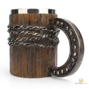 Chope de bière avec motif de fils barbelés