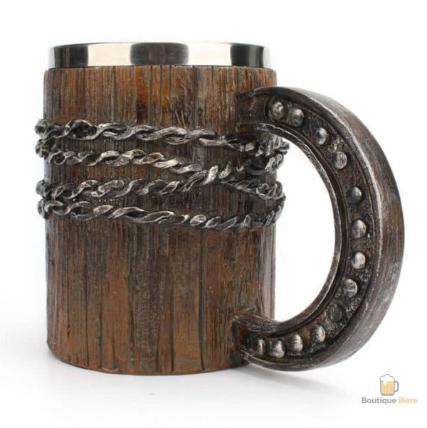 Chope de bière avec motif de fils barbelés