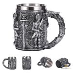 Chope de bière Chevalier en céramique décorative