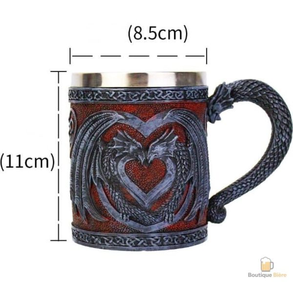 Chope Dragon avec motif cœur unique