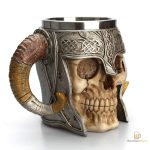 Chope de bière crâne avec cornes, design unique
