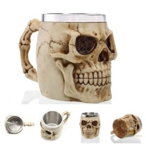 Chope de bière crâne de roi en céramique décorative