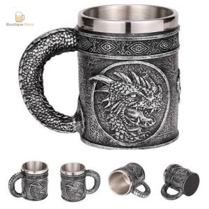 Chope de bière dragon au design infernal unique