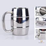 Chope de bière durable en acier inoxydable, idéale pour les soirées