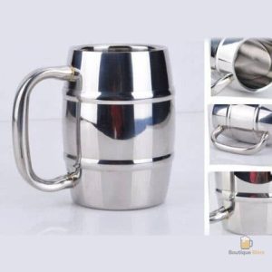 Chope de bière durable en acier inoxydable, idéale pour les soirées