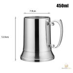 Chope de bière vintage en acier inoxydable