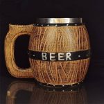 Chope Tonneau de Bière en bois authentique