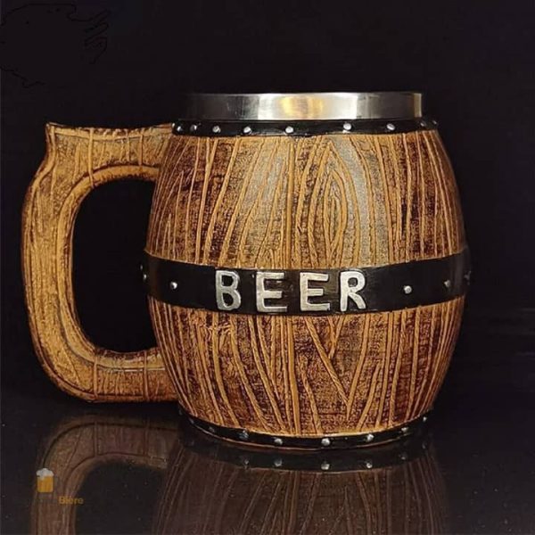 Chope Tonneau de Bière en bois authentique