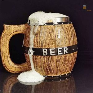 Chope de Bière en forme de tonneau, idéale pour les fêtes