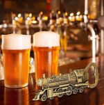 Accessoire ludique pour bière, design locomotive vintage