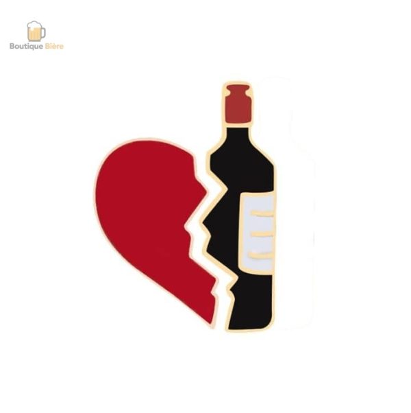 Double Pin's Vin Et Cœur, accessoire pour collection de pin's
