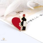 Pin's créatif alliant passion pour le vin et l'esthétique du cœur