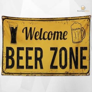 Drapeau Bière Welcome Beer Zone pour décoration festive