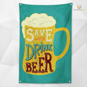 Drapeau Save Water Drink Beer pour amateurs de bière