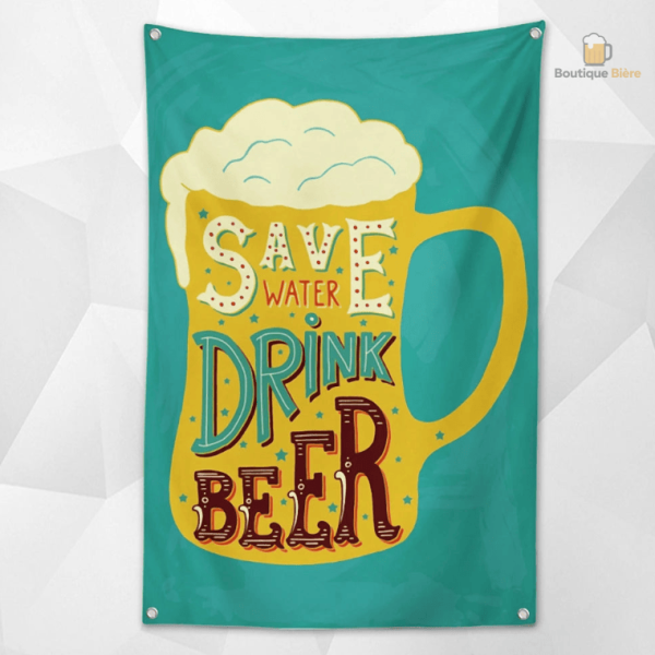 Drapeau Save Water Drink Beer pour amateurs de bière