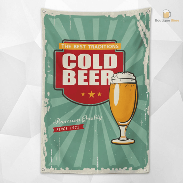 Drapeau Cold Beer en tissu pour amateurs de bière