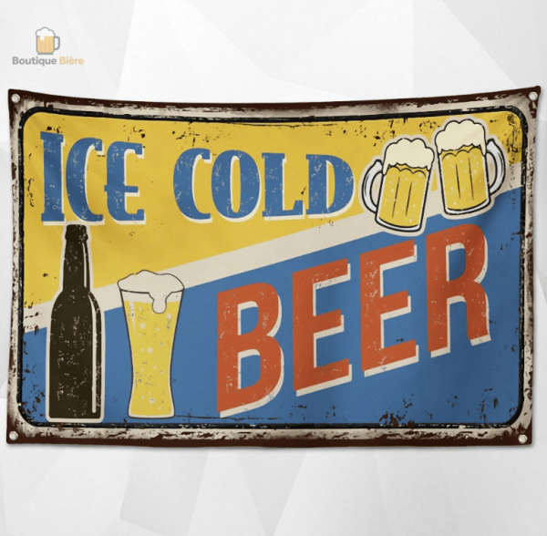 Drapeau Ice Cold Beer pour les amateurs de bière