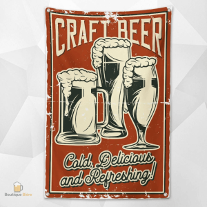 Drapeau Vintage Craft Beer en décoration murale