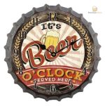 Horloge Beer O'Clock avec design capsule de bière