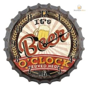 Horloge Beer O'Clock avec design capsule de bière
