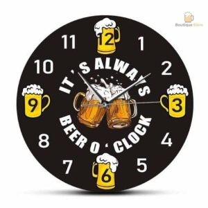 Horloge murale Beer O'Clock, design amusant pour les amateurs de bière
